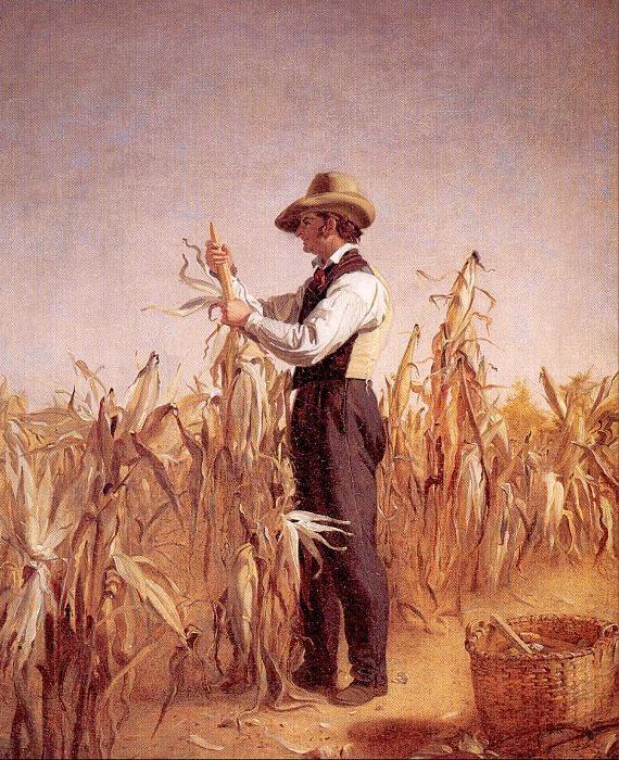 William Sidney Mount Long Island Farmer Husking Corn France oil painting art